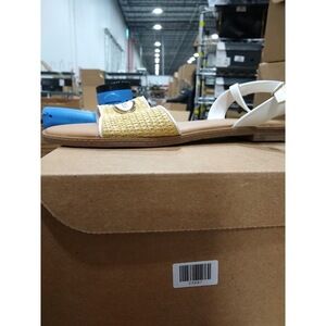 GUESS Women's moores raffia sandals Yellow 10M